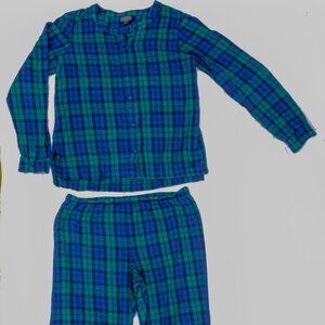 Pendleton flannel pajamas pjs sleepwear tartan plaid blue green cozy soft large